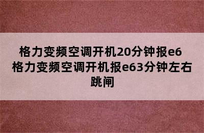 格力变频空调开机20分钟报e6 格力变频空调开机报e63分钟左右跳闸